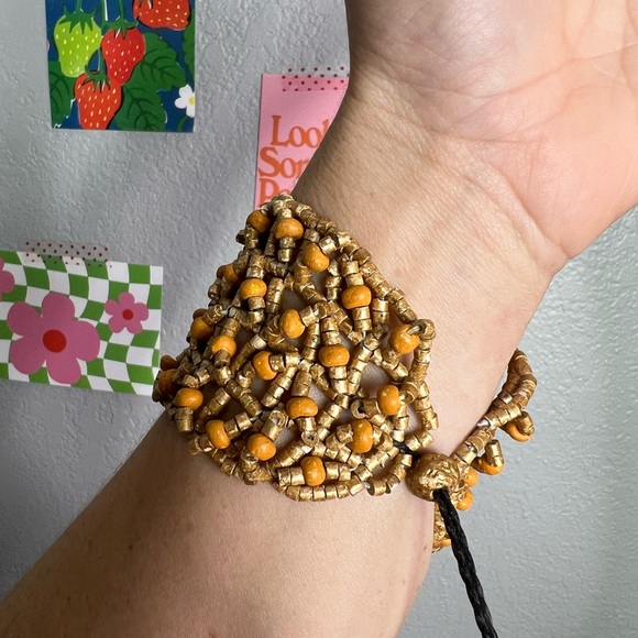 Vintage bohemian beaded cuff bracelet - Picture 2 of 5